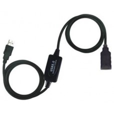 Alargador USB 2.0 - Cable extension activo 10m - Negro